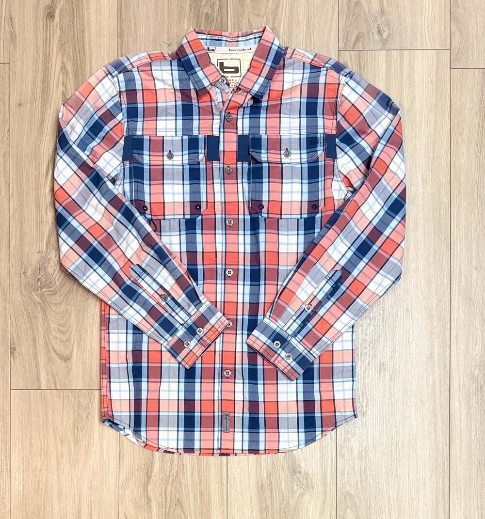 Banded Men's Plaid Long Sleeve Button-Down Shirt